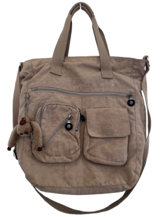 Kipling Handbags - Kipling Joslyn Dune Crossbody Tote Bag Beige Monkey Key Ring